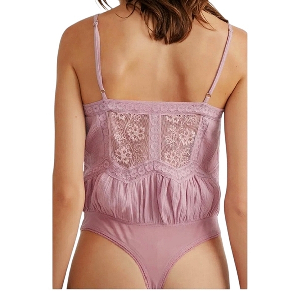 NEW Free People Still The One Thong Lace Bodysuit Mauve XS Free People Intimates - Picture 4 of 16